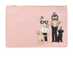 Patch Family Clutch,Leather,Pink,AC,3*